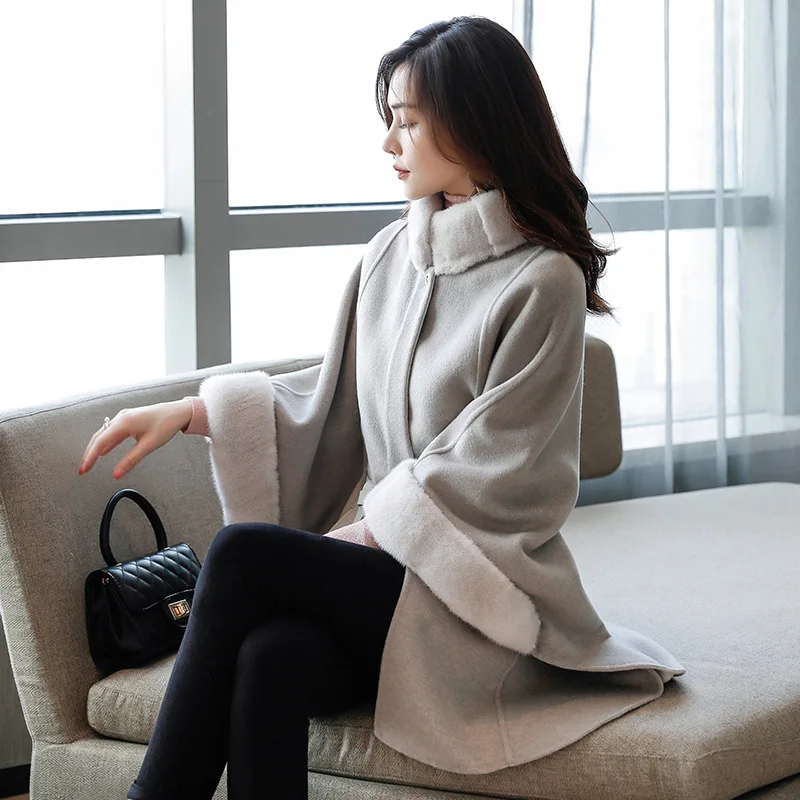 Женское шерстяное пальто модное Свободное в Корейском стиле на осень и зиму