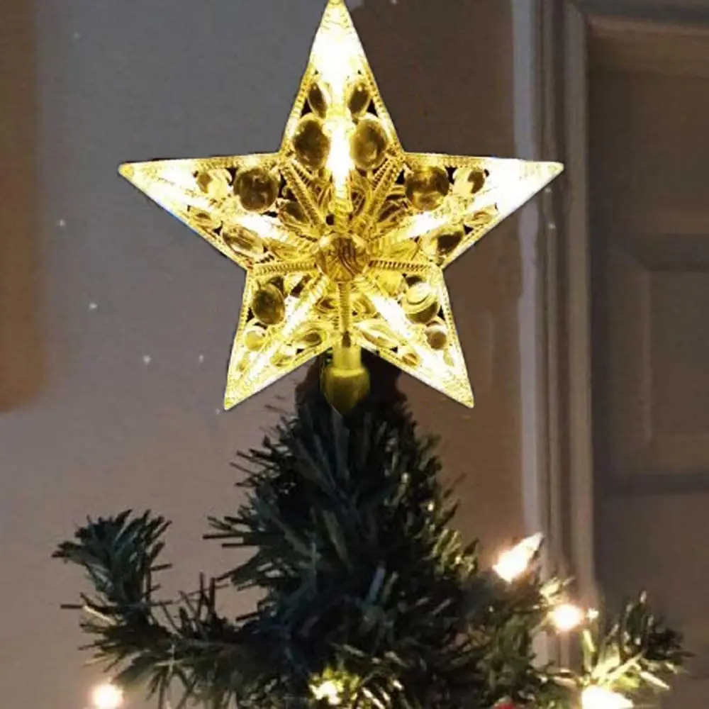 

Christmas Lights Christmas Tree Top Star Lights Five-pointed Star LED Lamp Christmas Decor New Year Gift Decor For Home