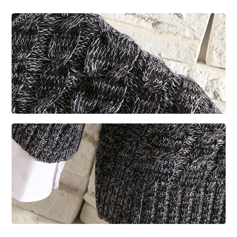 2019 мужской вязаный свитер с высоким воротом новинка Повседневный Осень-зима