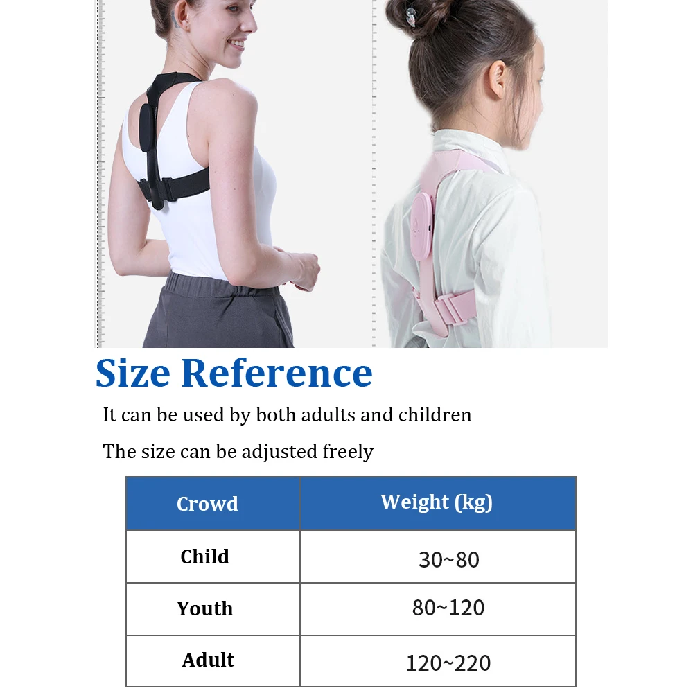 

2021 Adjustable Anglel Posture Corrector Adults Kids Smart Reminder Back Correct Hunchback Clavicle Brace Support Trainer Belt