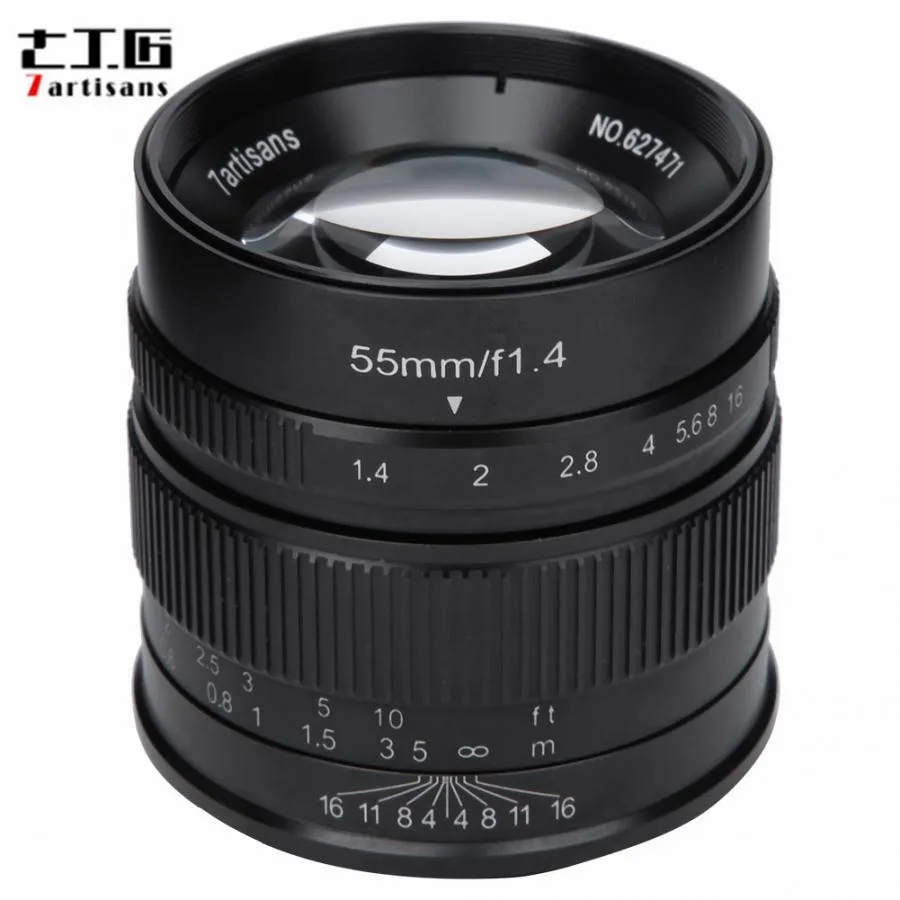Объектив с большой диафрагмой 7artisans 55 мм F1.4 объектив ручной фокусировкой и