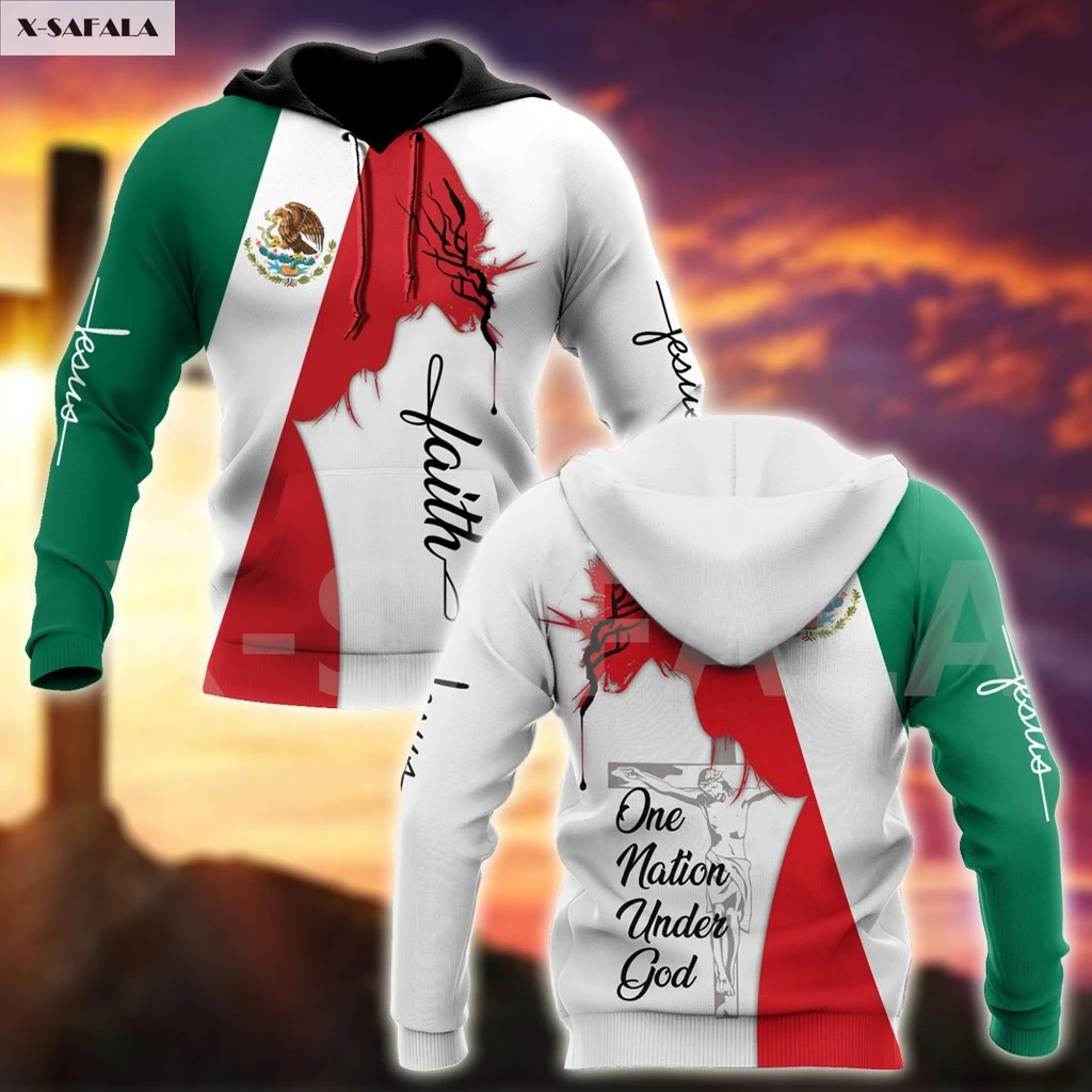 

Viking Mexico One Nation Under God Tattoo 3D Over Printed Hoodie Man F22 Women Unisex Outwear Zipper Pullover Sweatshirt Casual