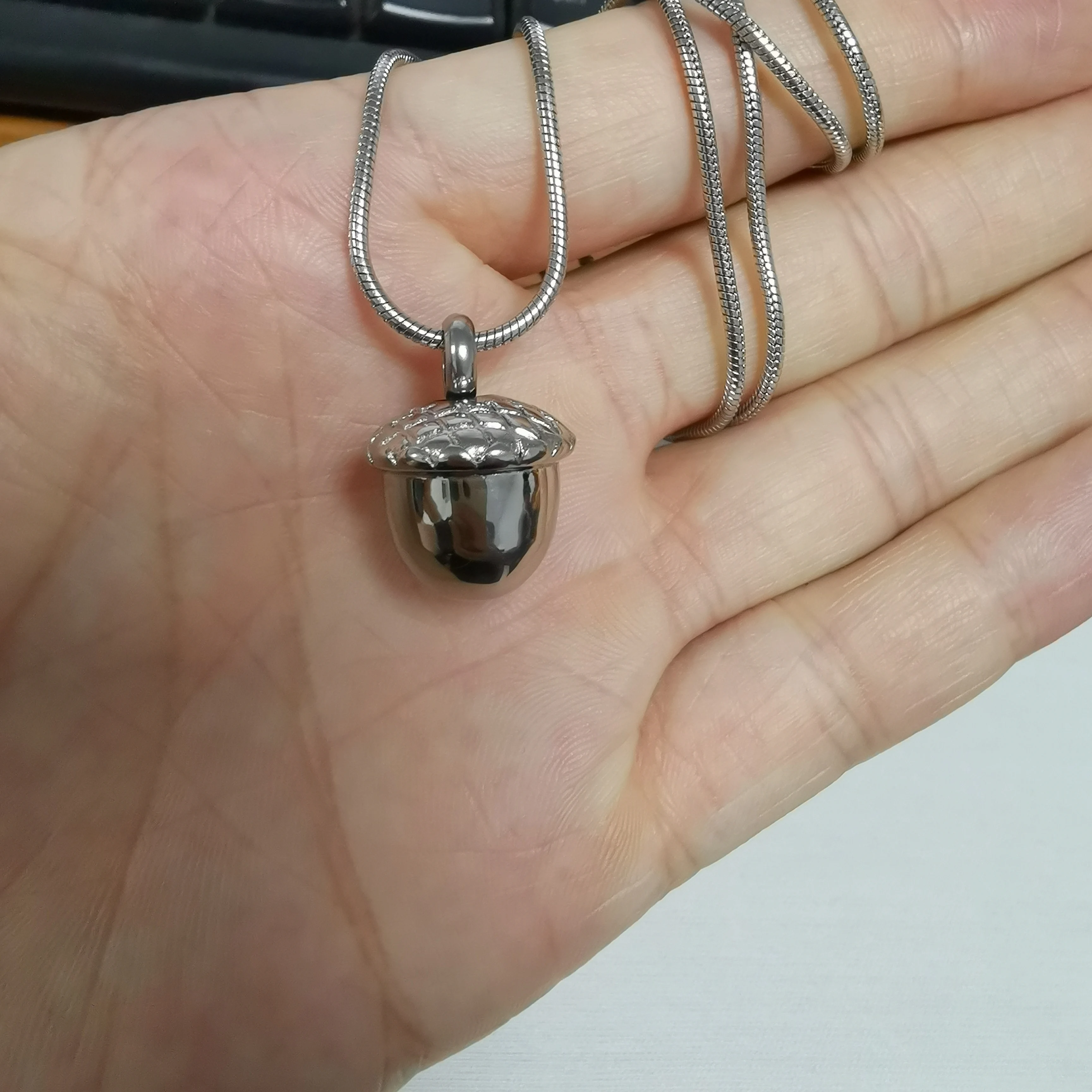 X027 мини ожерелье с кремационной урной сталью человеческий держатель праха на