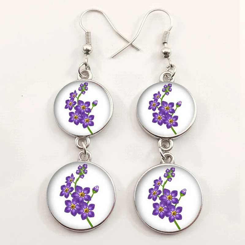 Модные красивые фиолетовые Лавандовые очаровательные женские серьги Цветы