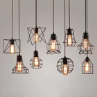 Новый Винтажный светодиодный подвесной светильник E27 в виде клетки, комнатное освещение, ретро светильник, подвесные лампы для гостиной, декор для кухни