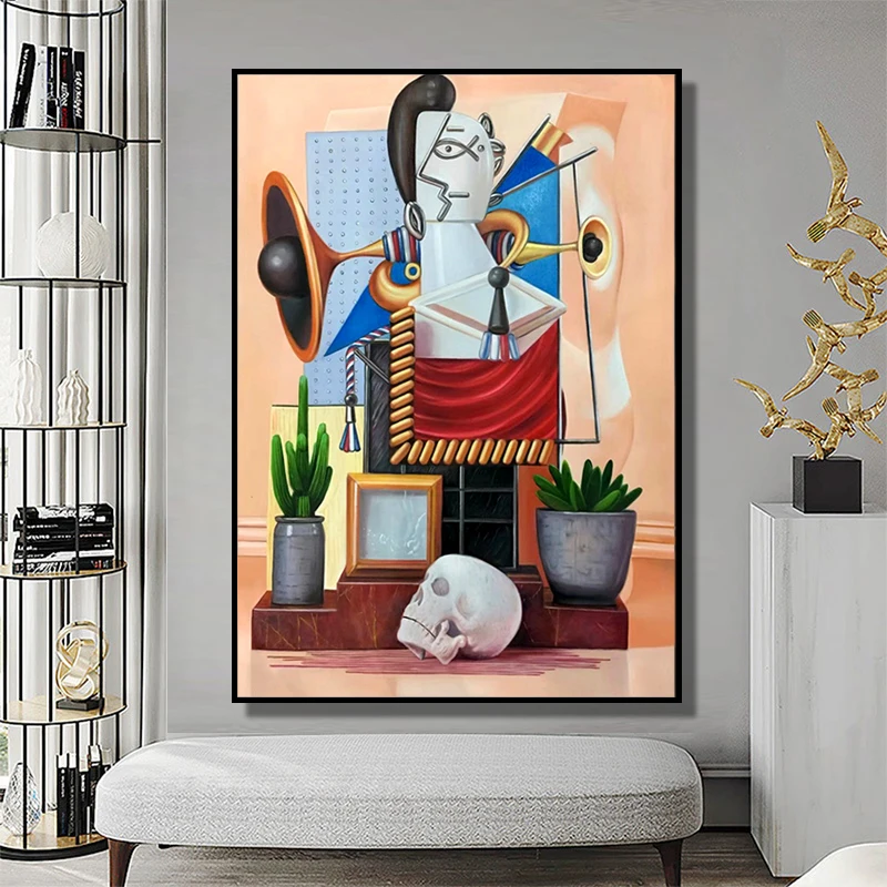 Goedkoop 100% Hand Geschilderd Moderne Abstracte Drie-Dimensionale Creatieve Picasso Kunst Olieverfschilderij Wall Art Wall Pictures Schilderen