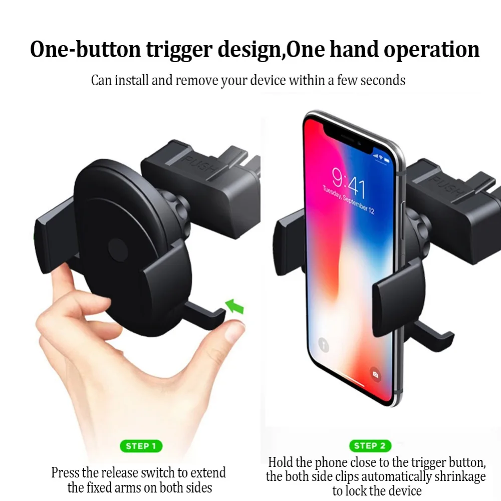 Автомобильное беспроводное зарядное устройство для iPhone XS MAX X 8 11 CD слот вентиляционное отверстие Быстрая зарядка держатель телефона для samsung S10 Note 10 9 8 Plus