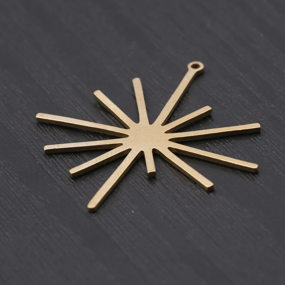 

5Pcs Original Raw Brass Sun Flower Charms Earrings Pendants For DIY Fashion Jewelry Necklace Making Finding Accessories Bijou