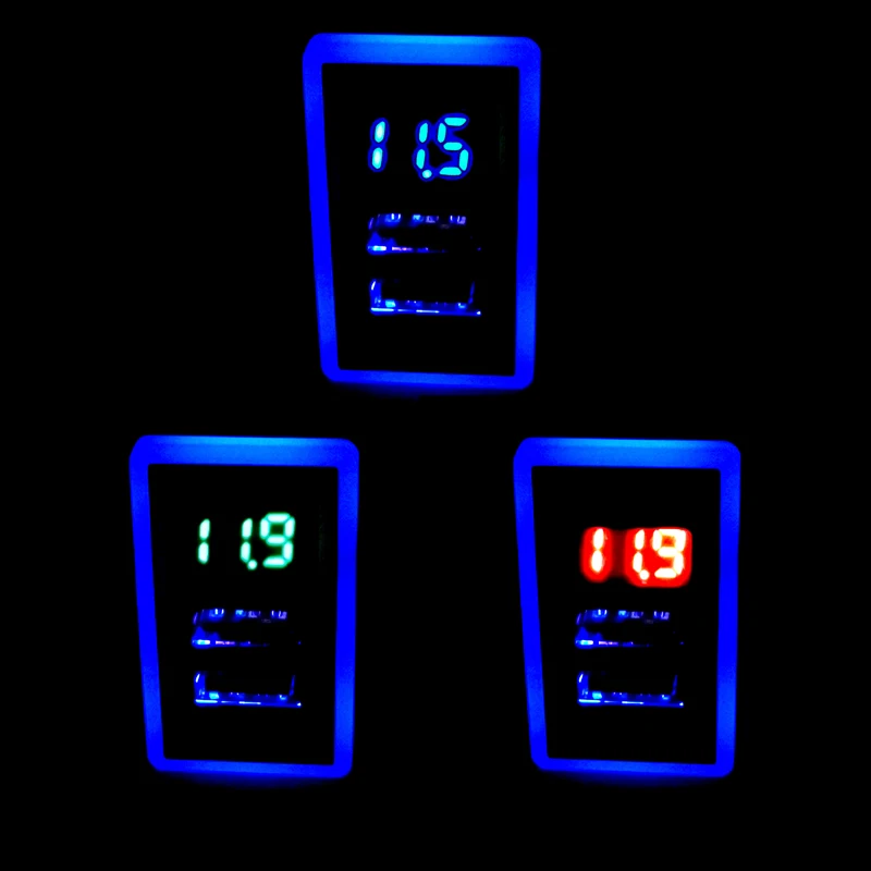 Автомобильное зарядное устройство Chelink 12 В с двумя USB-портами QC3.0 светодиодный