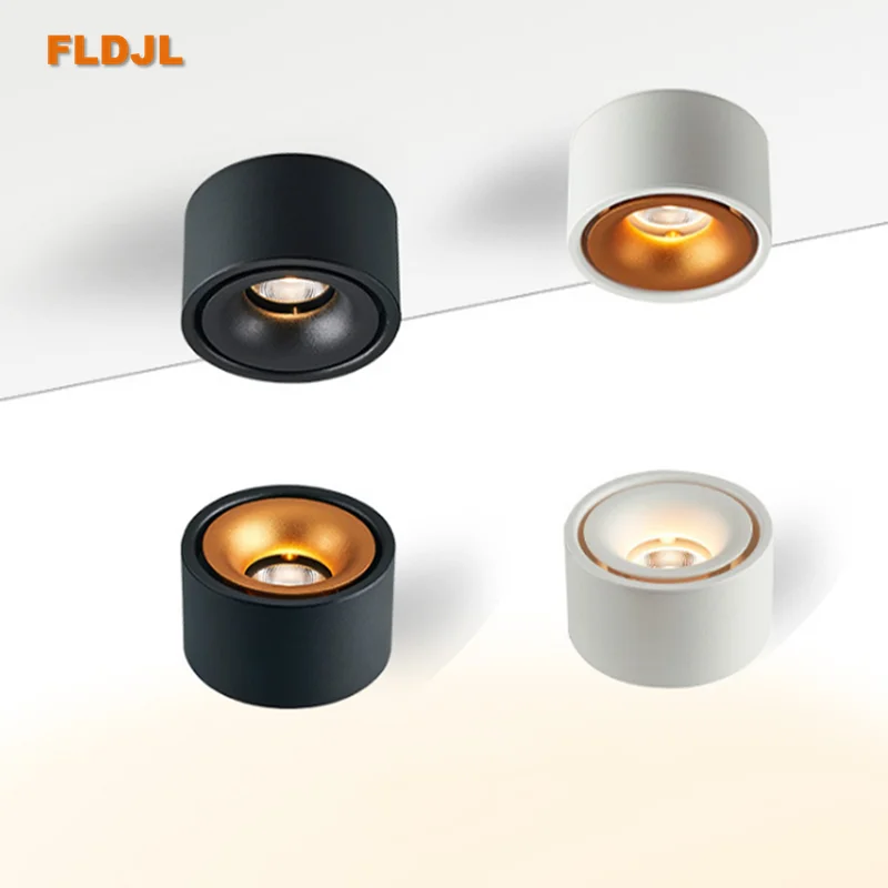 $10.34 1PCS round dimmable Led surface mounted spotlight COB non-opening ceiling spotlight 7W/12W living room surface mounted downlight