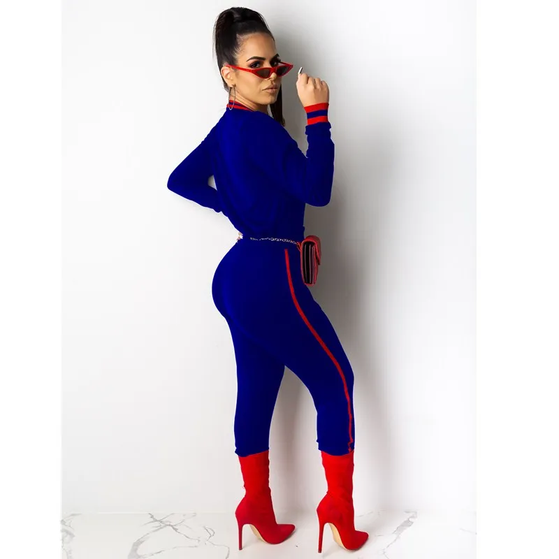 

Autumn winter fashion red lips 2 piece set women casual suit long sleeve o neck top and pants bodycon sweatsuit two piece set