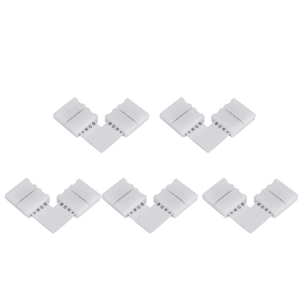 

5Pcs L Shape 4pin 10mm Solderless Corner Connectors Adapters For RGB 5050 LED Strip LightsConnector LED 5050 RGB