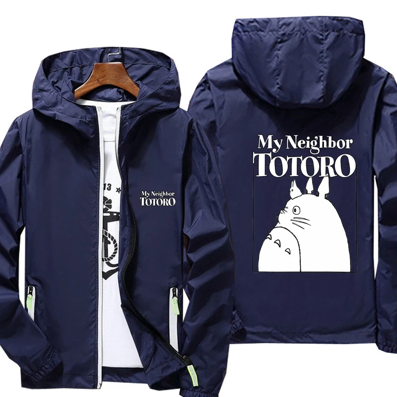 

Men's Quick Dry Coat Totoro Print Sunscreen Waterproof UV Women thin Outwear Ultra-Light Windbreake Jacket