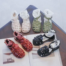 2022 Summer Kids Princess Sandals Baby Girls Weave Brand Shoes Children Beach Sandalias Fashion Dres