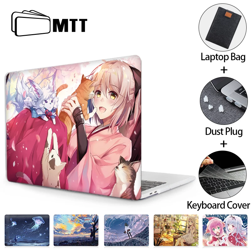 Case do Portátil para Macbook Polegada com Barra de Toque dos Desenhos Luva do Portátil Bonito Retina 11 12 13 15 16 Animados Anime Capa 13.3 Bolsa Bag Mtt ar Pro