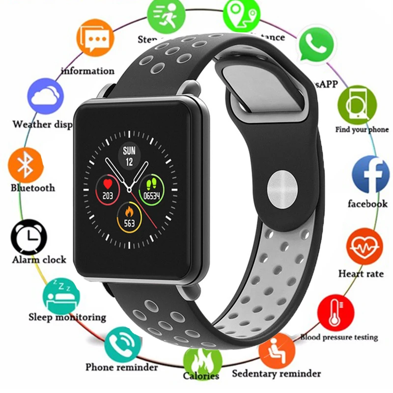 2019 полностью умные часы с сенсорным экраном IP68 Водонепроницаемые Bluetooth