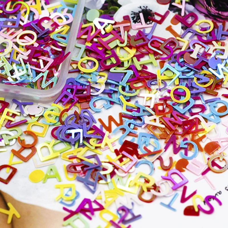 

1 Pack English Alphabet Sequins Glitter Epoxy Resin Fillings Silicone Mold Jewelry Making Findings DIY Nail Art Decor 875B