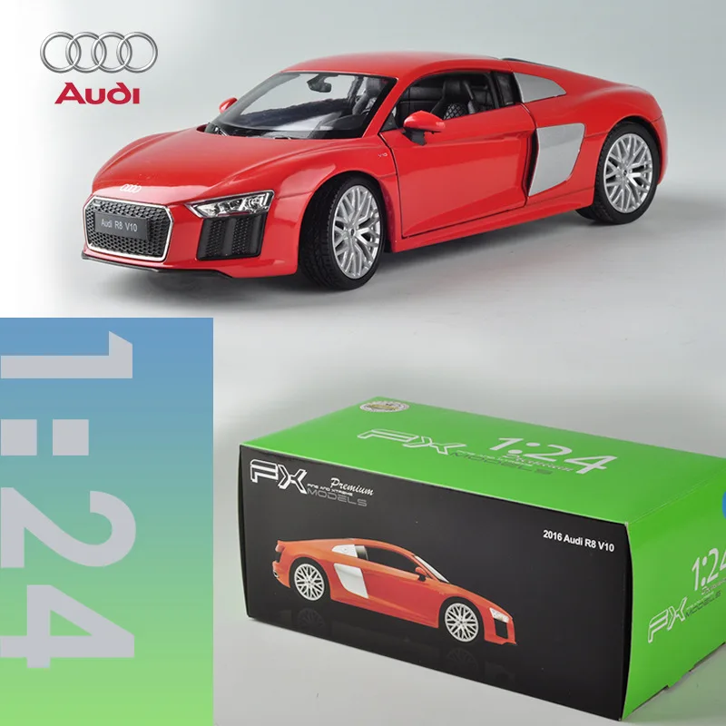 Welly 1:24 Audi R8 V10 синяя модель автомобиля из сплава имитация коллекция украшений