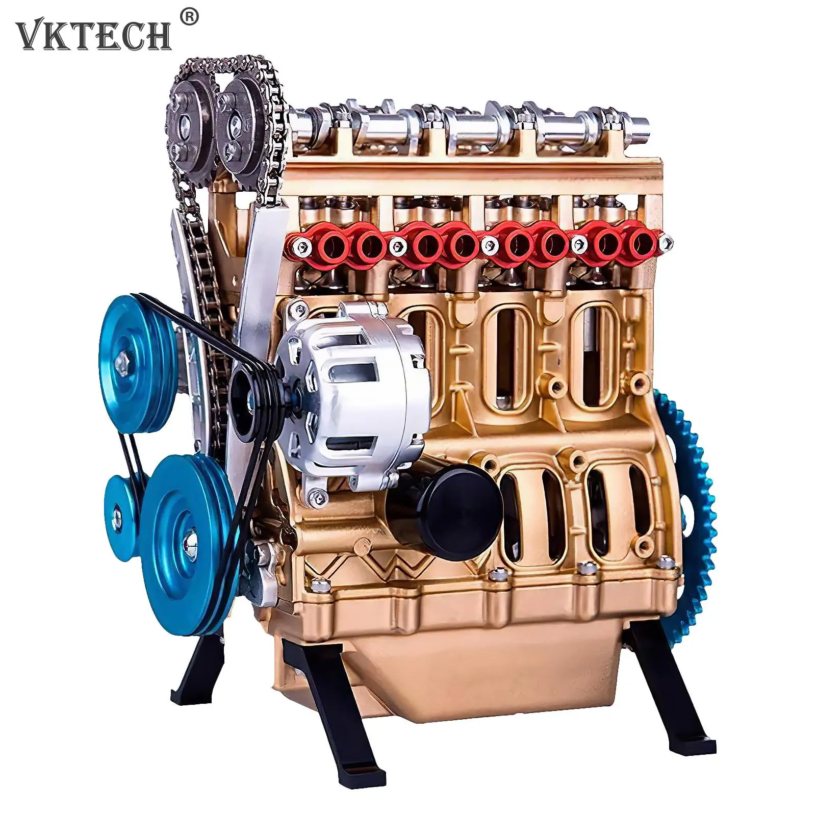

L4 Mechanical Engine Ornament Resin Inline-4 Engine Art Sculpture Collectible Home Decoration Handmade Car Engine Model Building