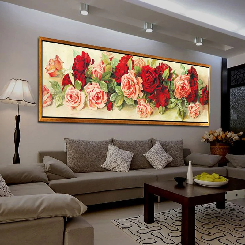 

Home Decoration Diamond Painting rhinestone Cross Stitch rose flower Diy Diamond Embroidery Floral Diamond Mosaic Wall Decor