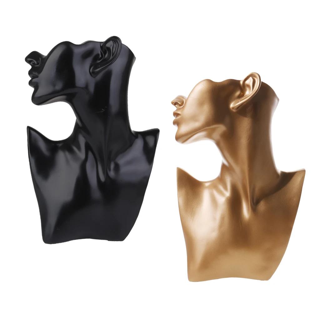 

2pcs Resin Bust Earring Necklace Jewelry Display Stand Organizer Holder