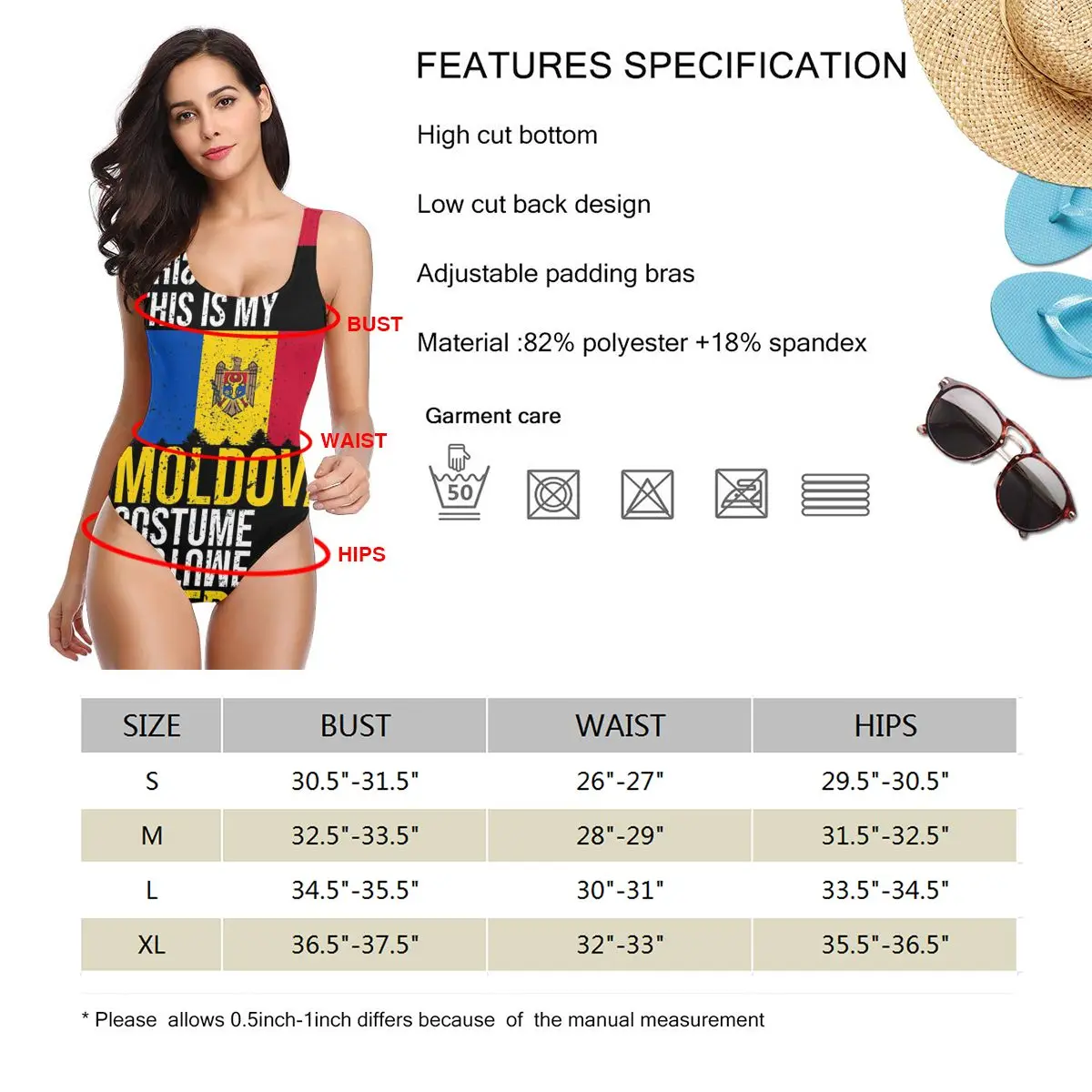 

Hot Sale This Is My Moldova Flag Costume For Halloween women sexy Bikinis Swimsuit Graphic Vintage women's top Flag Beach wear