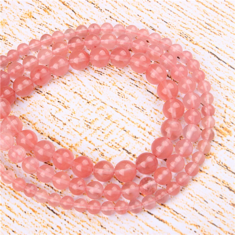 

4 6 8 10 12 MM Red Watermelon Natural Stones Round Loose Beads For Jewelry Making Bracelet Necklace Diy
