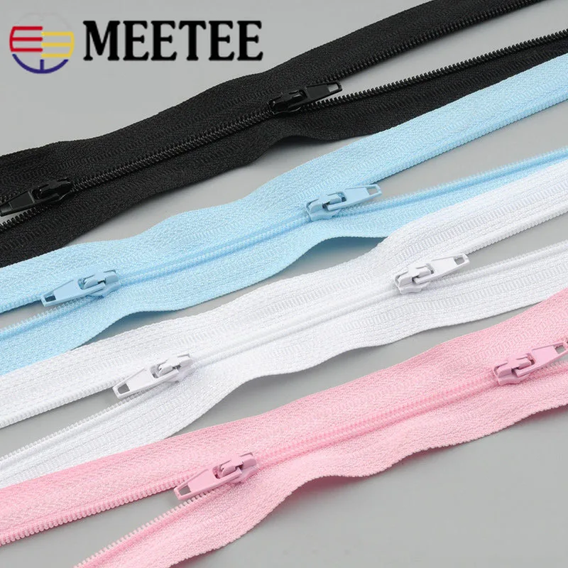 Meetee 3 # Двойные ползунки нейлоновые молнии для детской одежды открытая молния