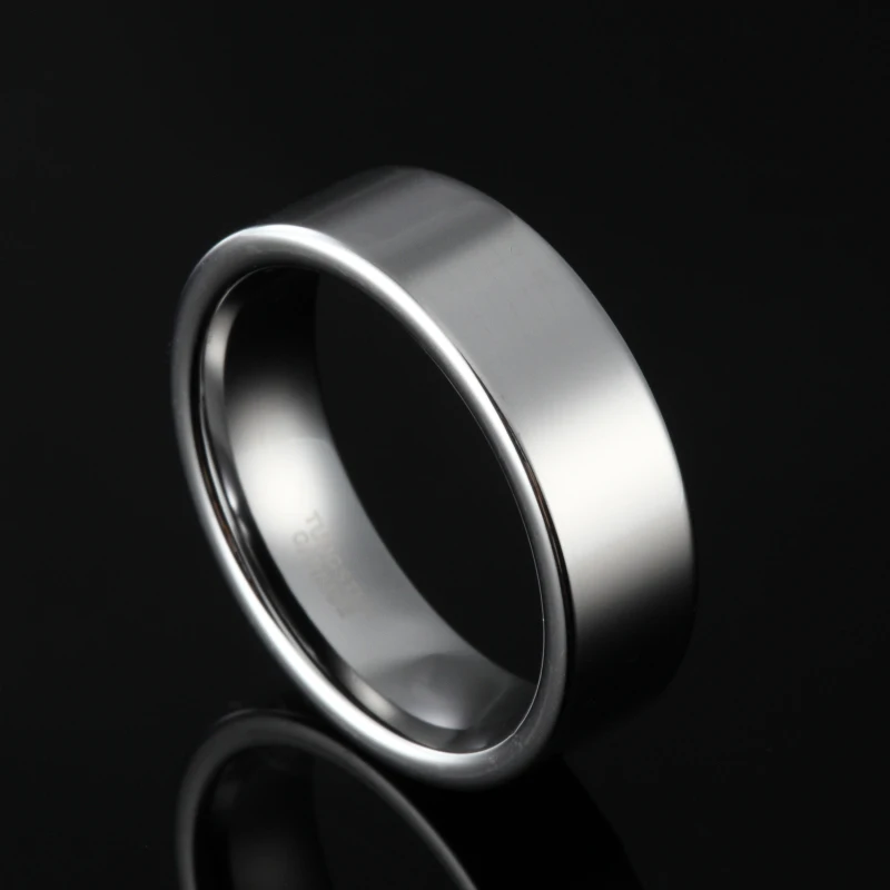 

High Polished Flat 6MM Silver Color Tungsten Carbide Ring Men Engagement Wedding Band Promise Rings Women Fashion Male Jewelry