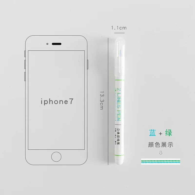 

Three-dimensional double line marker pen art drawing color pen marker remarks Calligraphy diary Stationery School Supplies