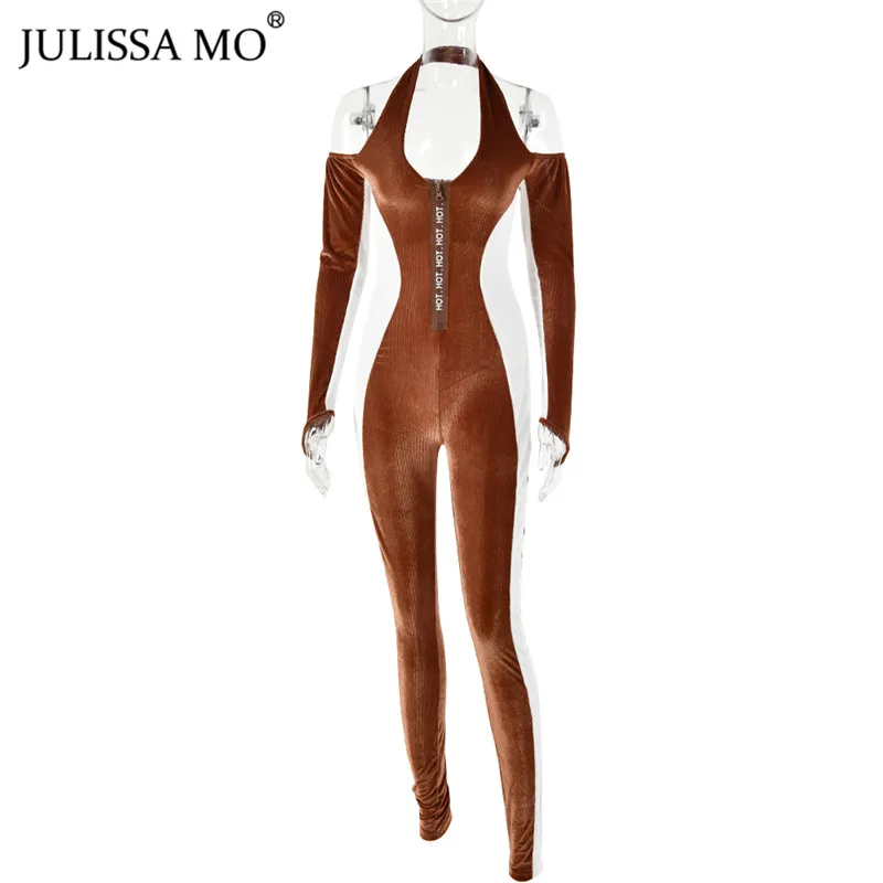 JULISSA MO Осенний комбинезон с длинным рукавом сексуальный женский открытыми