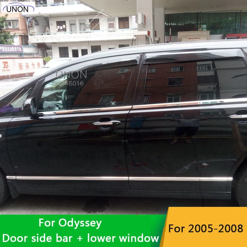 

Stainless Steel Door Side Strip Window Bright Strip Door Anti-Collision For Honda Odyssey 2005 2006 2007 2008