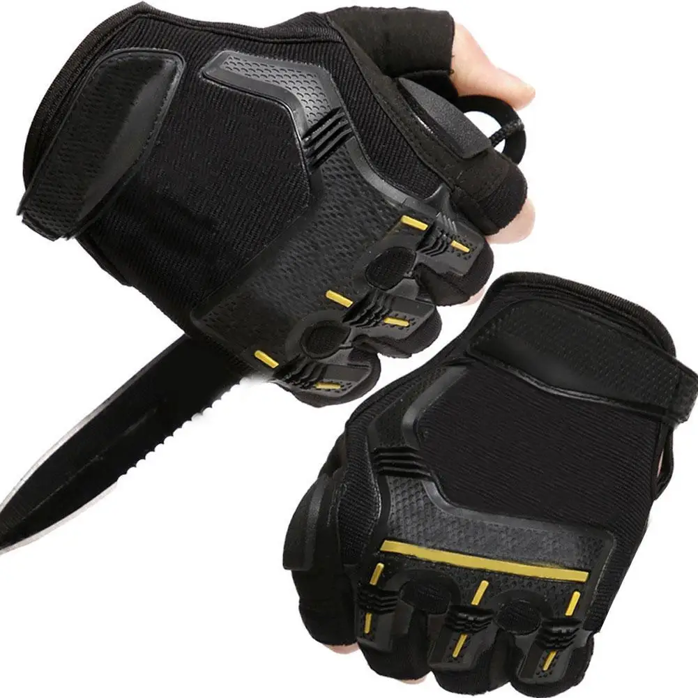 

Армейские тактические перчатки, спортивные, с открытыми пальцами, военные, боевые, противоскользящие, из углеродного волокна, тактические п...