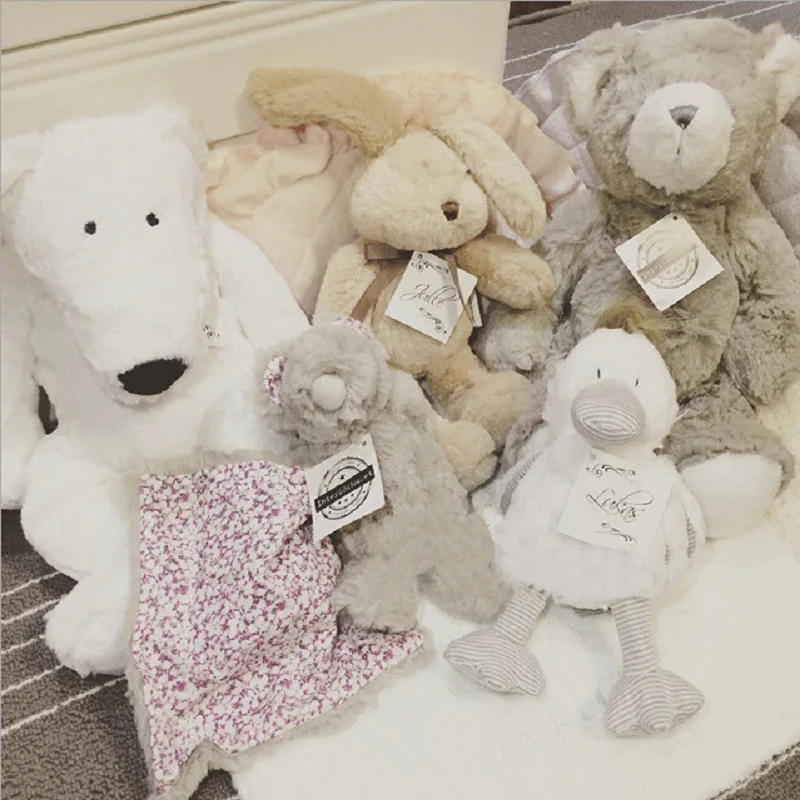 

High Quality Fluffy Super Soft Animal Bear Rabbit Duck Kids Smoothing Holding Plush Toys Excellent Feel Bedding Pillow Gift