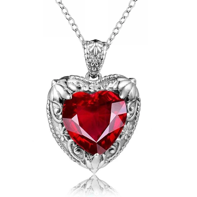Huitan великолепный кулон в виде красного сердца ожерелье свадебное обручальное