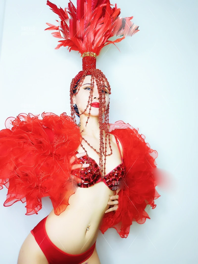 бикини танцевальная команда DS костюм бар танцевальный GOGO белый сексуальный со