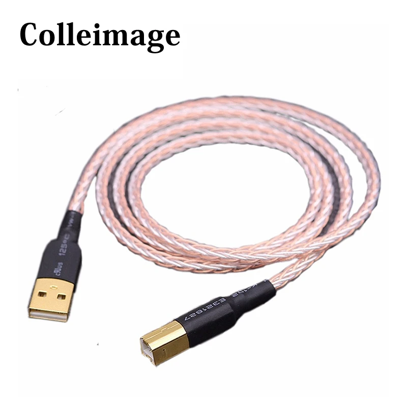 Посеребренный Hi Fi USB кабель 8xTwist 7N OCC зеркальный цифро аналоговый преобразователь