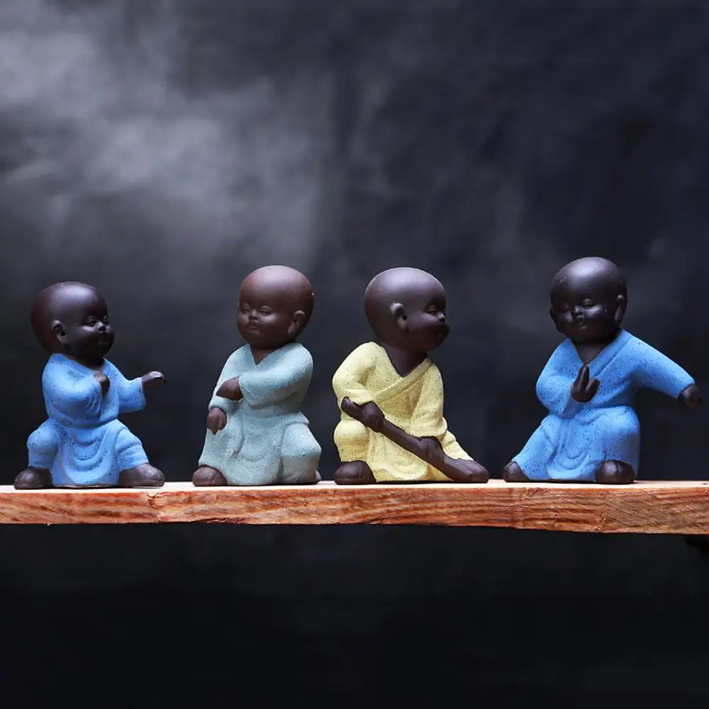 Cute Ceramic Mini Monk Buddha Statue Sculpture Figurine Craft Home Desktop Decoration | Дом и сад