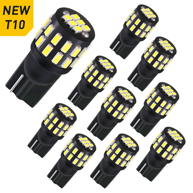 

10x LED T10 W5W 194 168 Auto Lamp for Car Parking Light Clearance Dome Reading Interior Trunk Lamp 6000K WhiteSuper bright 12V