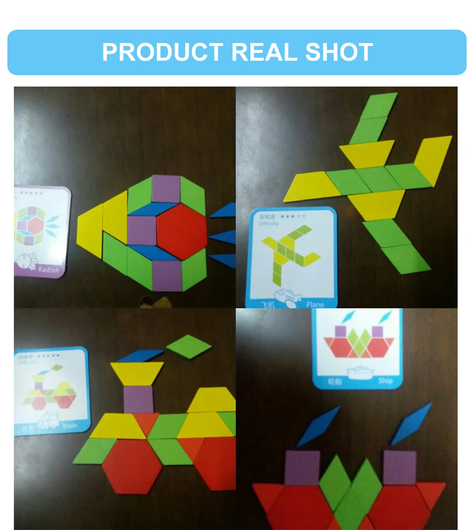 Пазлы для детей, детские деревянные головоломки Tangram, деревянные Обучающие игрушки Монтессори, обучающие игрушки для детей, 155 шт