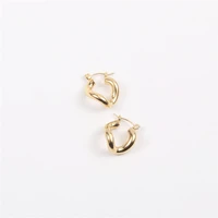 tarnish free pvd gold finish fashionable u style hoop earring stainless steel tarnish free gold jewelry wholesale