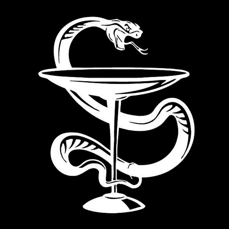 

13.7cmX17.2cm Medicine Symbol Snake Car Sticker Motorcycle Vinyl Decal Black/Silver