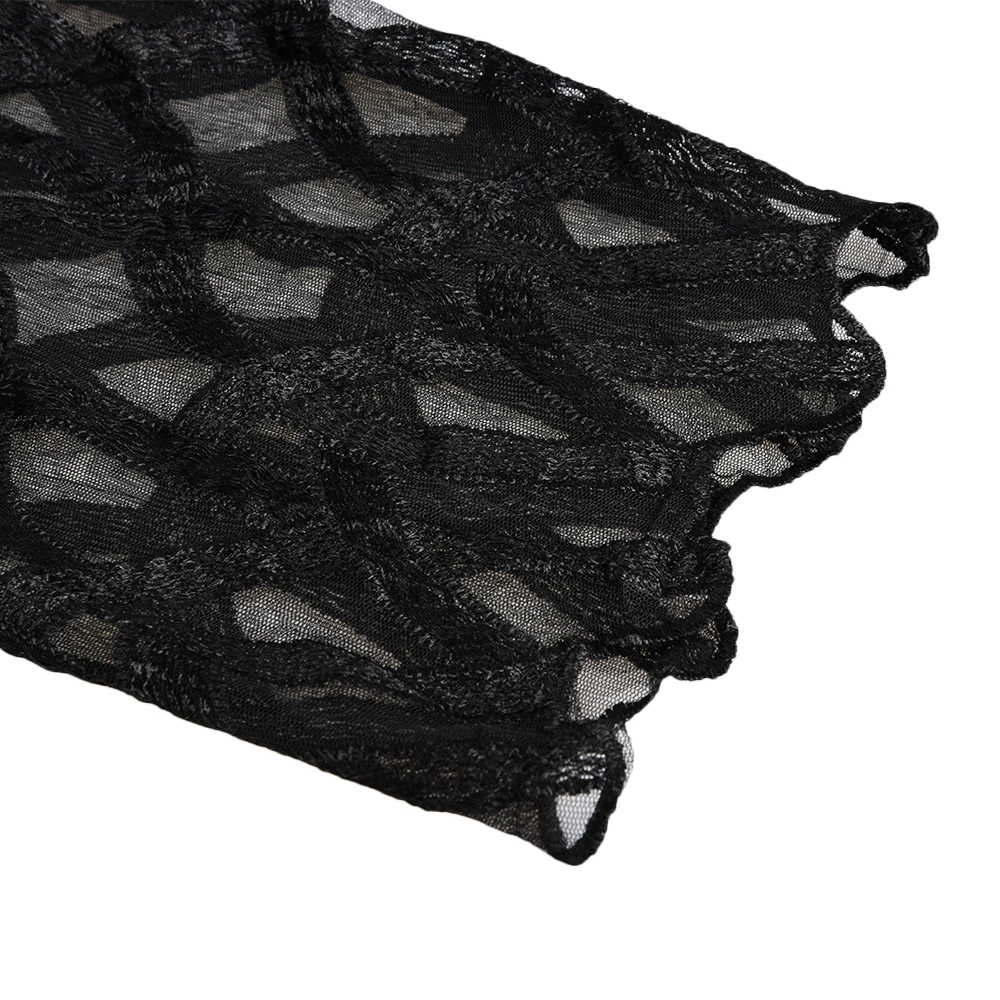 5XL размера плюс элегантный комбинезон для женщин прозрачный рукав Женский