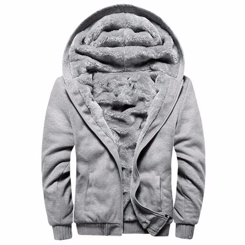 Большие размеры, большие мужские свитшоты, 8XL, теплые флисовые толстые толстовки с капюшоном, зимняя хипстерская спортивная одежда, пэчворк, 9XL, 10XL, пальто на молнии - Цвет: GRAY