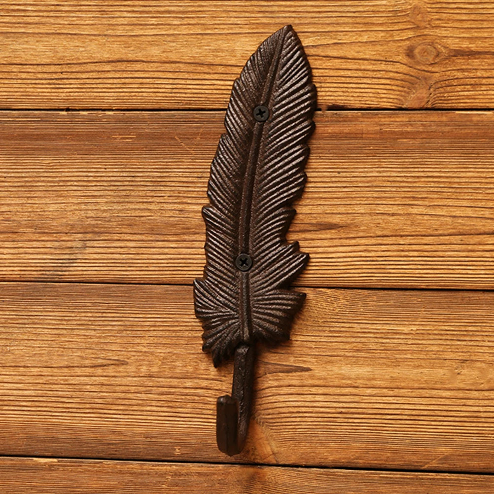 

1PC Feather Hooks Retro Wall Hanging Hangers Wall Hook Coat Rack for Bathroom