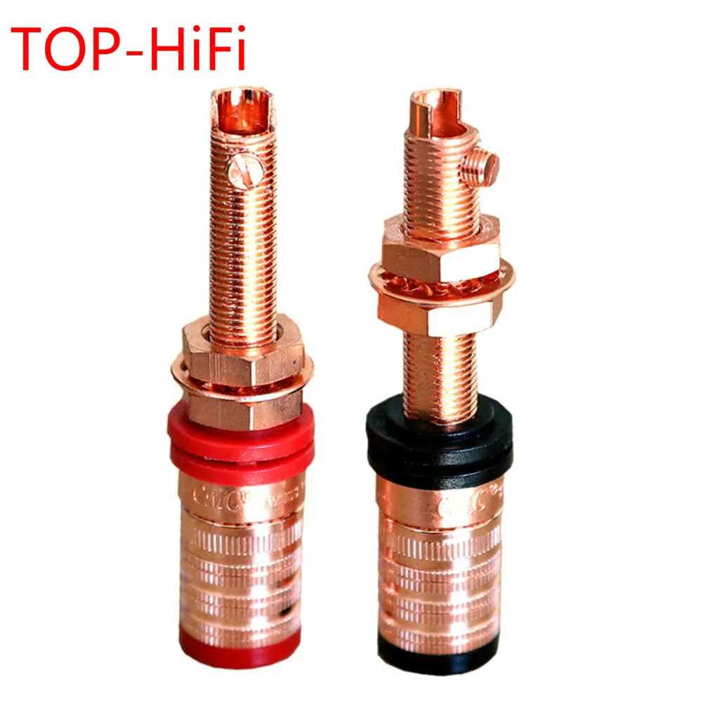 

TOP-HiFi 4pcs CMC 858LCU CMC Terminals Red Black Connector Amplifier Terminal Binding Post shaft Speaker