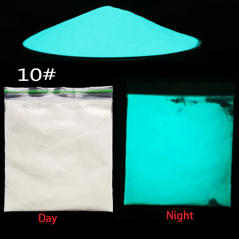 10g Luminous Pigment Powder Sky Blue Glow in The Dark Powder Fluorescent Pigment Dust DIY Acrylic Nail Glitter Powder 12 Colors