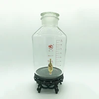 laboratory aspirator bottle 10000mlwide mouthclear with tick markswith metal valve stopper and base