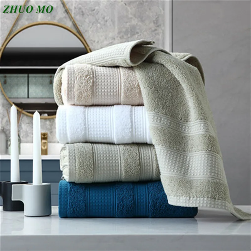 Банное пляжное полотенце в миланскую клетку 100% хлопок для взрослых плотное душа