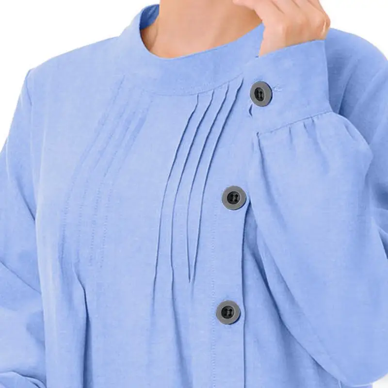 Винтажное льняное платье, женская мода, длинная рубашка, vestidos robe cellumia, осень, рукав-фонарик, женское повседневное свободное платье на пуговицах, 7